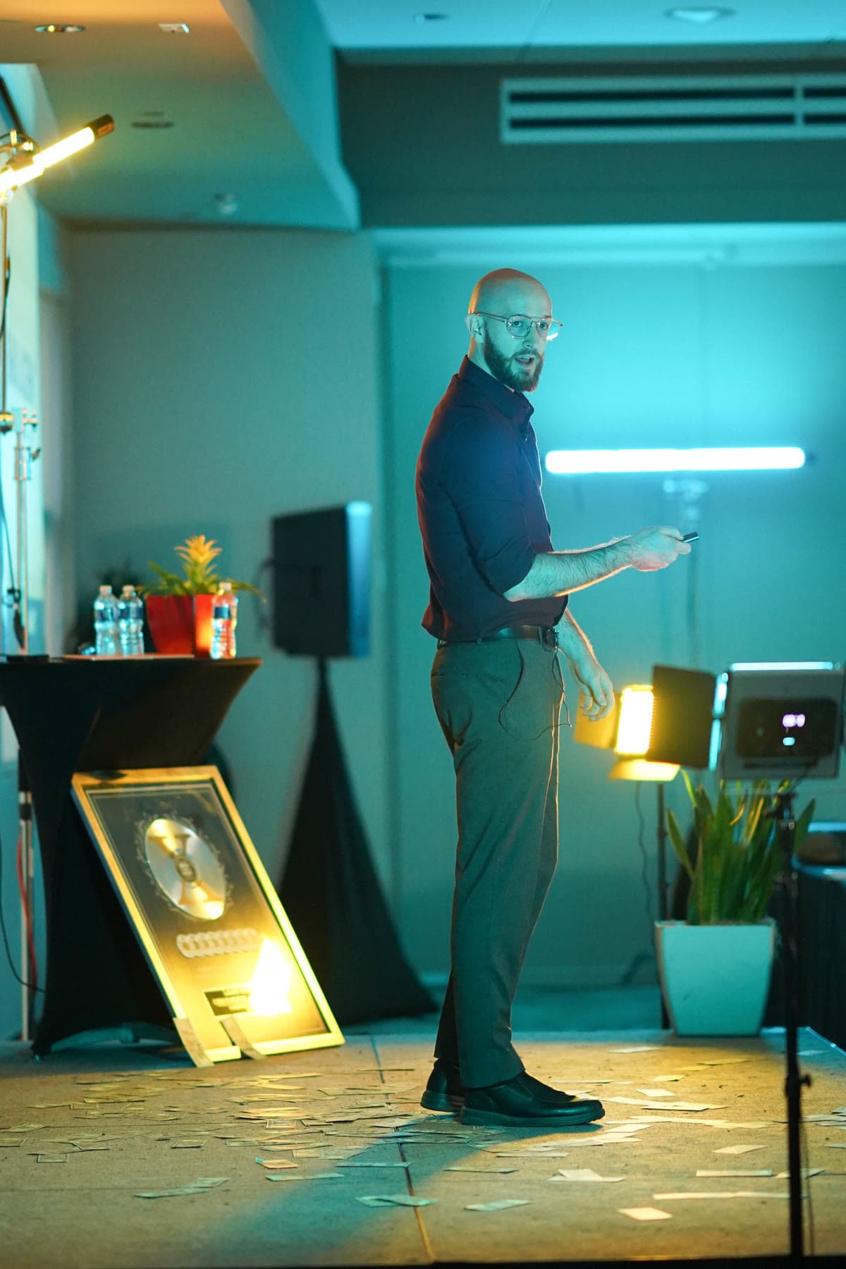 John Coburn presenting on stage at Clients & Community Live