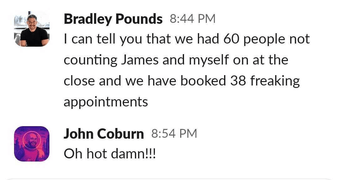 38 appointments booked from 60 webinar attendees