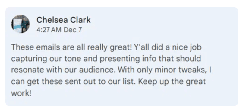 “Y'all did a nice job capturing our tone”