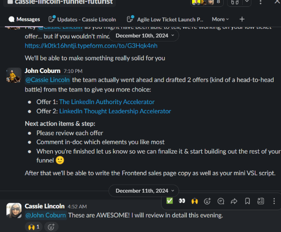 Offer drafts: “These are AWESOME!”